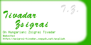 tivadar zsigrai business card